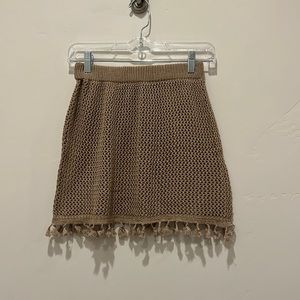 Sophia Richie like swimsuit skirt coverup in cream/tan